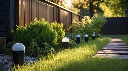 Naklejka premium white fence and grass