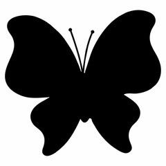 silhouette of a black flying butterfly