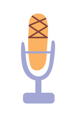 Technics electronic of colorful set. This illustration transforms a microphone into a visual spectacle against a clean white backdrop. Vector illustration.