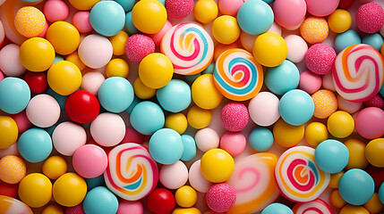 Candyland Dreams: Bright and Playful Colorful Candy Pattern, A Whimsical Journey Through Sweet Delights