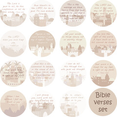 Decorative set of Christian bible verses. Use in wall art print, journaling, religious events,blogging,children bible