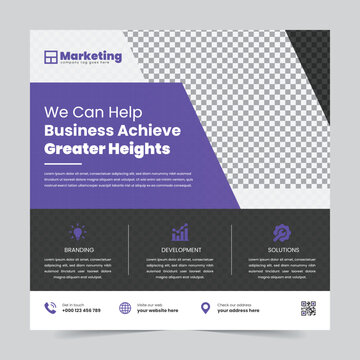 Corporate business social media design template | Creative marketing agency advertising | Company promotional post