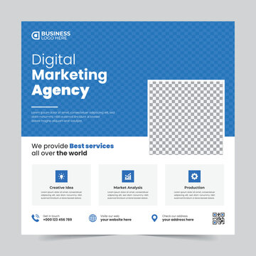 Corporate business social media design template | Creative marketing agency advertising | Company promotional post
