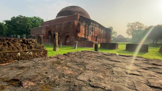 chika or chamkan masjid are the ruins of a small mosque that was the capital of the muslim nawabs of bengal in the 13th to 16th centuries in gaur, west bengal, India.