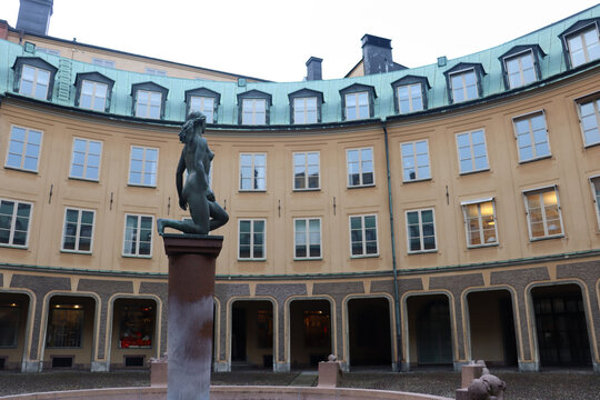 STOCKHOLM, SWEDEN - DECEMBER 18, 2023: Brantingtorget, Square of Branting in the city of Stockholm