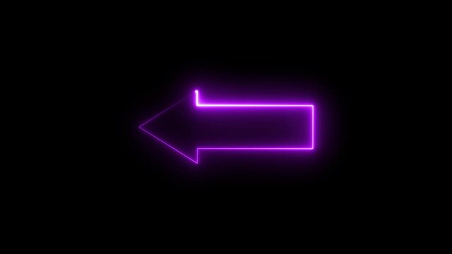Abstract neon arrow icon animation background  