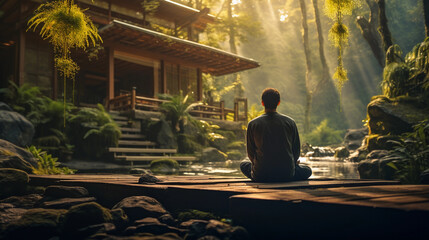Harmony in Solitude: Engaging in Harmonious Meditation within Peaceful Surroundings for Inner Balance