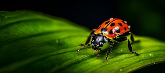 Naklejka premium Beautiful world of beetles up close with copy space
