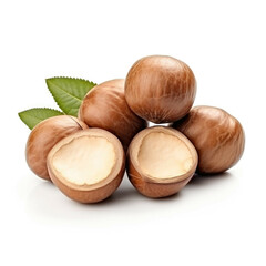 Macadamia Nuts isolated on white background