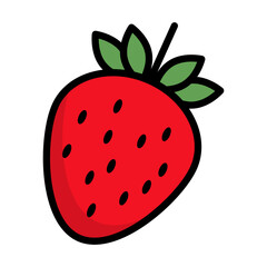 Obraz premium Simple strawberry icon. Fruit. Vector.