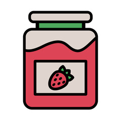 Strawberry jam. Strawberry jelly. Vector.