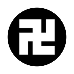 Round swastika silhouette icon. Vector.