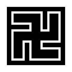 Swastika mark silhouette icon. Vector.