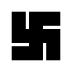 卐 Silhouette icon. Hinduism symbol. Vector.