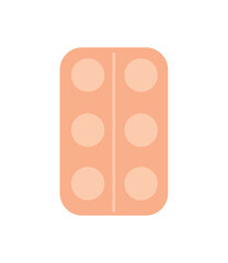 Menstruation element of colorful set. This pills become a representation of effective support, capturing the essence of holistic menstrual wellness in an artful composition. Vector illustration.