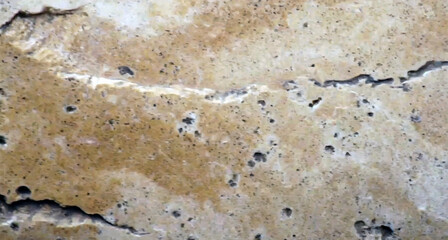 Natural stone texture background banner panorama in beige brown with surface relief and fractures. generative ai