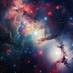 Fototapeta premium Colorful galaxy with nebulas and stars