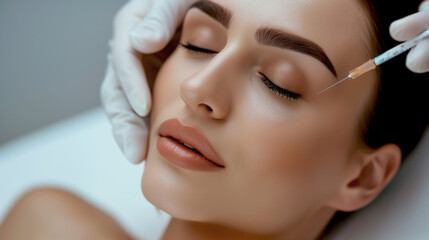 Obraz na płótnie Canvas Cosmetic injections for skin rejuvenation, mesotherapy procedure