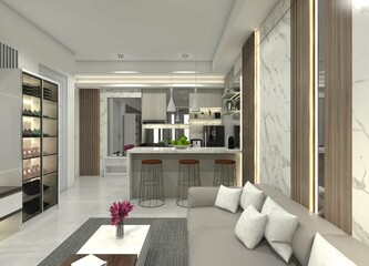 Modern and Minimalist Interior Apartment Design