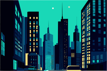 Urban financial district. vektor icon illustation
