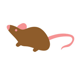 Pets element of colorful set. This composition with mouse invites viewers to immerse themselves in the vibrant and charming world of pet-themed design. Vector illustration.