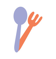 Picnic element of colorful set. A delightful artwork seamlessly integrates creative design with the simplicity of picnic paper cutlery. Vector illustration.