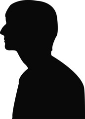 a young adult head silhouette vector