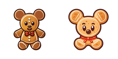 Obraz premium Cartoon gingerbread. Vector illustration