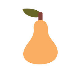 Picnic element of colorful set. This image highlights the pear with a touch of artistic flair, emphasizing its role in adding fresh and vibrancy to the picnic setting. Vector illustration.