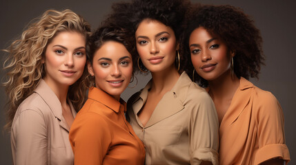 Portrait of four women on studio shot