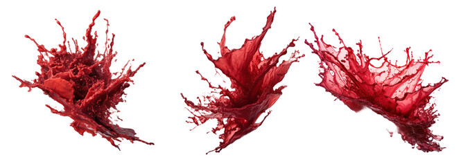  splash of blood set in transparent background