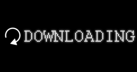 Circular arrow head rotating animation asset in alpha channel. Arrow loading rotating isolated on black, loop seamless motion graphic. Concept of downloading uploading three Rs and recycle.