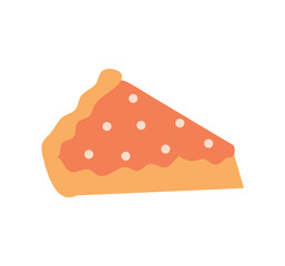 Selfcare element of colorful set. This minimalist artwork captures the essence of tranquility, inviting viewers to unwind, reflect, and savor the simple pleasure of piece of pie. Vector illustration.