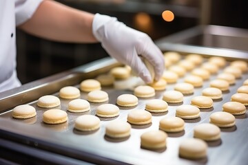 Obraz na płótnie Canvas Process of making macarons dessert