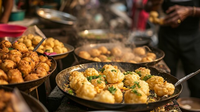 Golgappa competition Friends challenge each other to invent the craziest, tastiest fillings at the local street vendor
