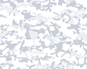 Winter Camouflage. Woodland Vector Background. Gray Camo Paint. Camo Blue Grunge. White Fabric Pattern. Military Army Brush. Repeat Gray Pattern. Modern Abstract Camouflage. Urban Seamless Paint. © Ihar