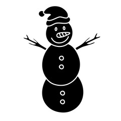 Snowman Silhouette Vector Design 