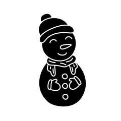 Snowman Silhouette Vector Design 