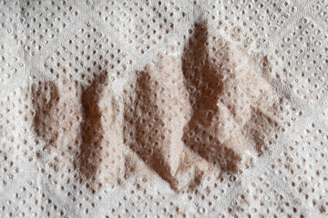 Paper texture. Close-up of wet toilet paper. Dirty paper. Macro image
