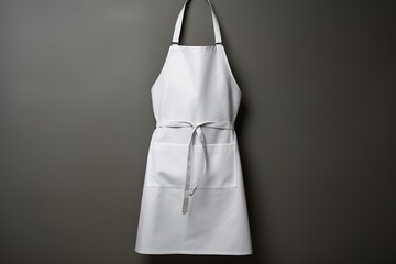 White chef apron on black background