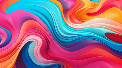 Colorful Fantasy of Psychedelic Swirls Creating a Mesmerizing Abstract Design
