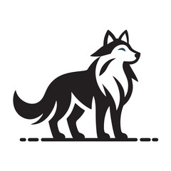 wolf logo icon. Wild wolf animal symbol. Vector illustration isolated on white background.