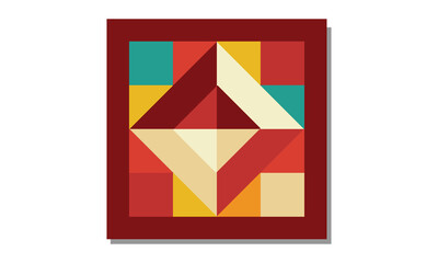 Colorful geometric shapes on a white background. Can be used as wall hanging decoration and textile pattern