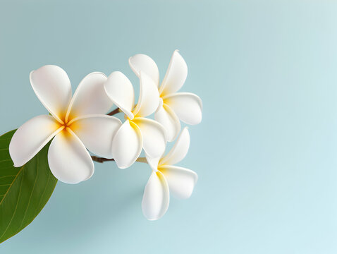 Frangipani flower in studio background, single Frangipani flower, Beautiful flower images