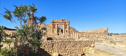 The Capitol Temples (Capitolium), Roman ruins of Sbeitla (Sufetula), Tunisia, North Africa 2024