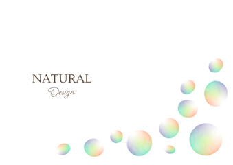 透明感のあるおしゃれな虹色フレアフレーム　カラフルなしゃぼん玉のパターン