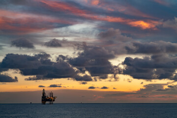 rig offshore oil and gas drilling platforms that produce raw materials for delivery to onshore...