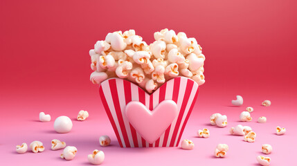 Delicious Salty Popcorn in a Red Theater Box: A Tasty Snack for Movie Entertainment