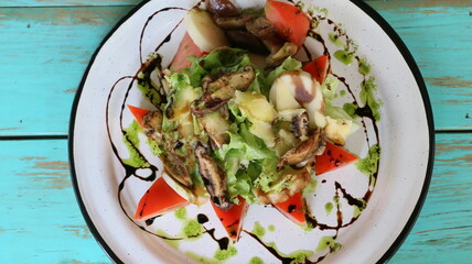 Ensalada fresca de vegetales crudos, Fresh raw vegetable salad