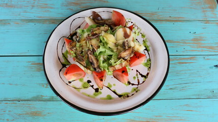 Ensalada fresca de vegetales crudos, Fresh raw vegetable salad